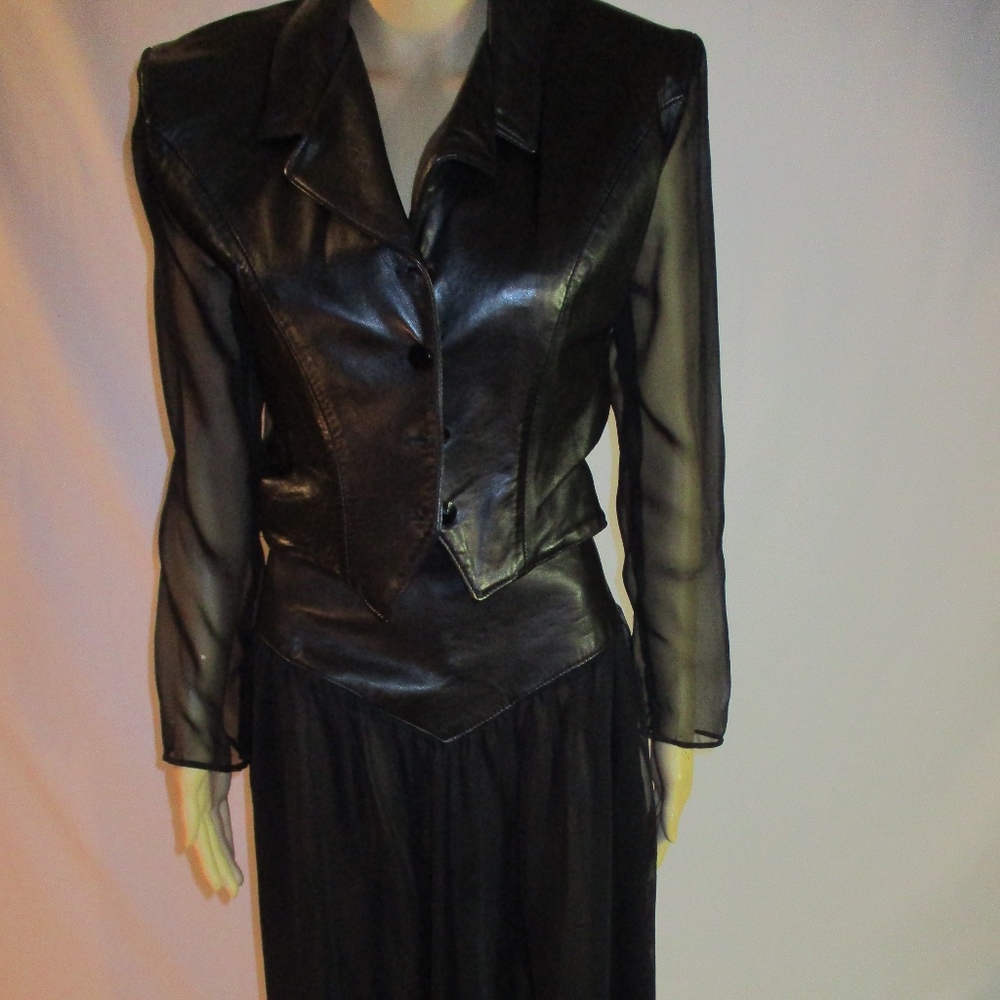 (2) Piece Outfit is Leather & Sheer
